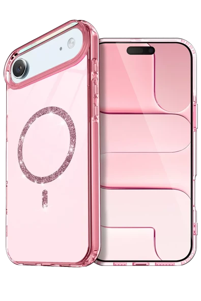 Newface Apple iPhone 17 Air Live Diamond Magsafe Kapak - Pembe ürün görseli 1