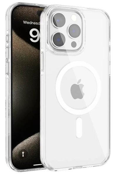 Joko Apple iPhone 15 Pro Max Gleam PC Sert Magsafe Kılıf - Şeffaf ürün görseli 1