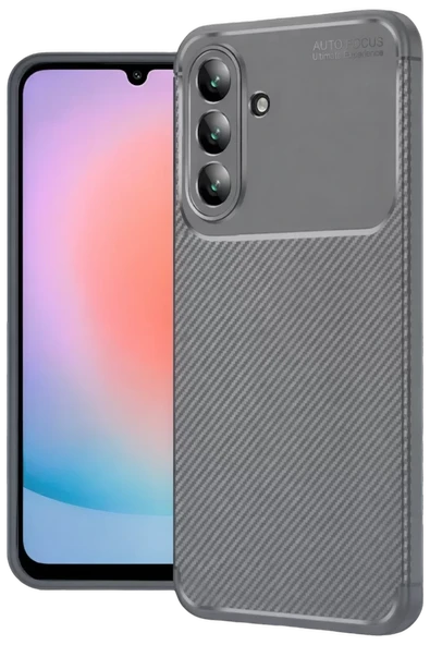 Newface Samsung Galaxy A57 5G Auto Focus Karbon Kapak - Gri ürün görseli 1
