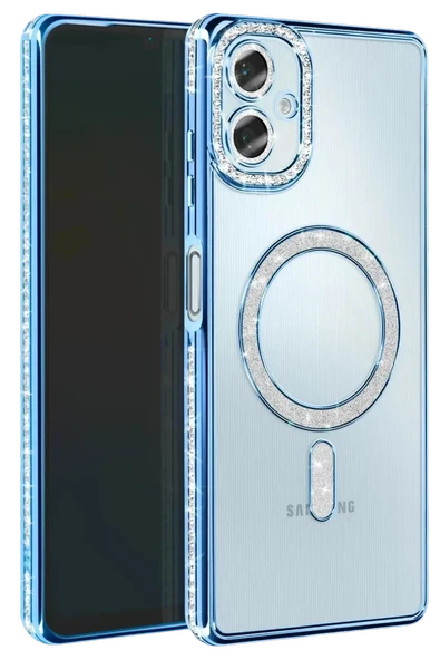 Newface Samsung Galaxy A07 4G Joke Simli Magneticsafe Kılıf - Mavi ürün görseli 1