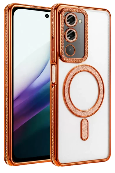 Newface Xiaomi Redmi 15 4G Joke Simli Magneticsafe Kılıf - Turuncu ürün görseli 1