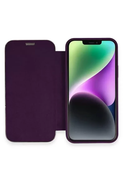 Newface Apple iPhone 12 Kılıf Dolpin Kapaklı - Derin Mor ürün görseli 1