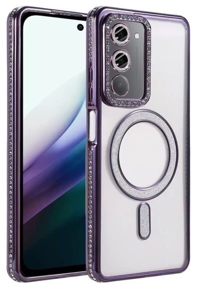 Newface Xiaomi Redmi 15 4G Joke Simli Magneticsafe Kılıf - Derin Mor ürün görseli 1