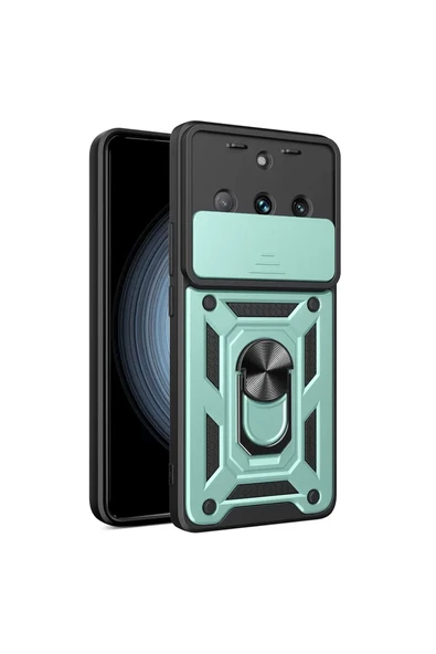 Newface Realme 11 Pro Kılıf Pars Lens Yüzüklü Silikon - Yeşil ürün görseli 1