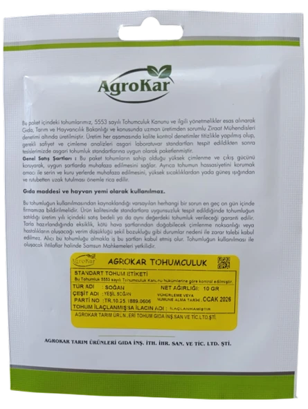 Yeşil Soğan Tohumu 10 gr - Resim 2