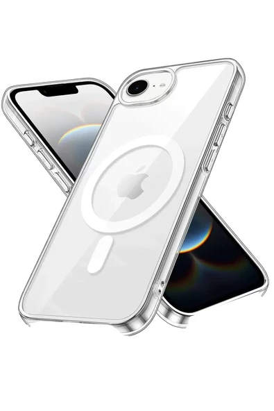 Newface Apple iPhone 16E Kılıf Pc Real Magsafe Kapak - Şeffaf ürün görseli 1