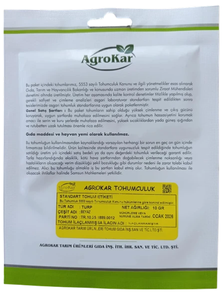 Beyaz Turp Tohumu 10 gr - Resim 2