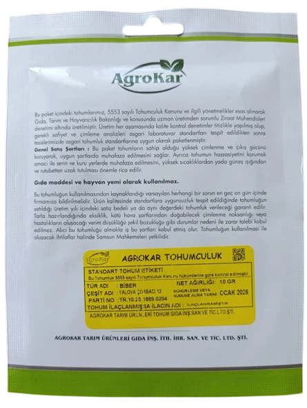 Tatlı Sivri Biber Tohumu 10 gr - Resim 2