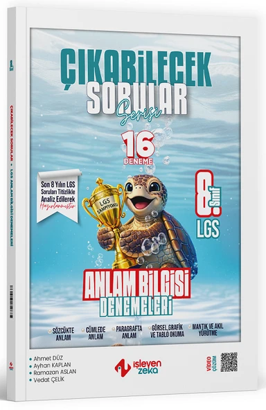 İşleyen Zeka 8. Sınıf LGS Anlam Bilgisi Çıkabilecek Sorular 16 Deneme İşleyen Zeka Yayınları ürün görseli 1