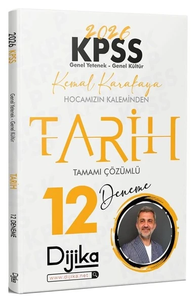 Dijika 2026 KPSS Tarih 12 Deneme Çözümlü - Kemal Karakaya Dijika Yayınları ürün görseli 1