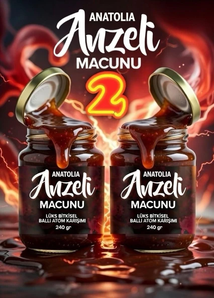 2 Kavanoz Anzeli Anatolia Toros Ballı Karışık Bitkisel Macun Güç ve Ginsengli 2 x 240 gr ürün görseli 1