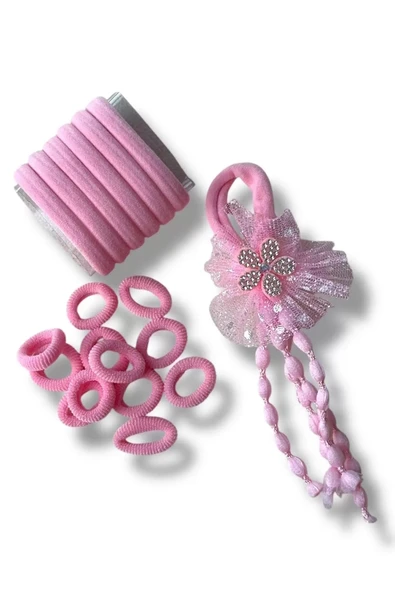 Caş Dekorasyon Pembe Renk Çantalı Çocuk Toka Set ürün görseli 1