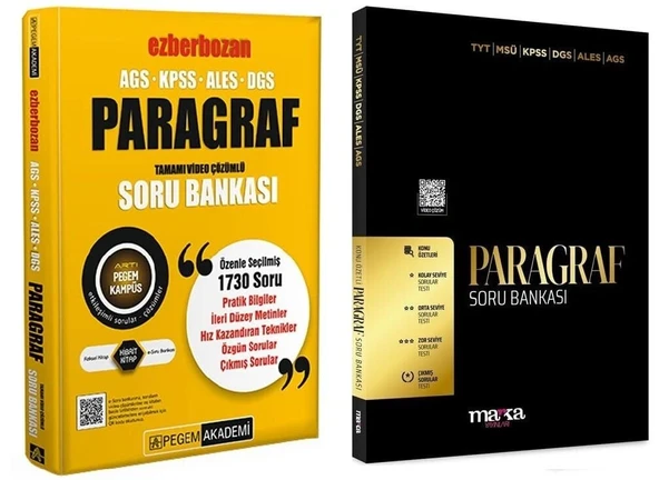 Pegem + Marka 2026 KPSS MEB-AGS ALES DGS Paragraf Ezberbozan Soru Bankası 2 li Set Pegem Akademi + Marka Yayınları ürün görseli 1