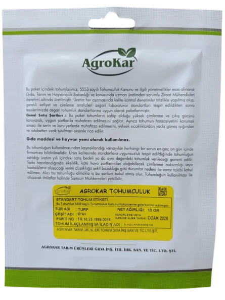 Siyah Turp Tohumu 10 gr - Resim 2