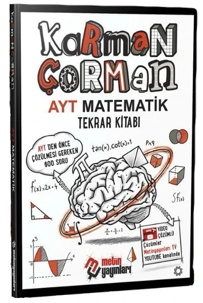 Metin YKS AYT Matematik Karman Çorman Tekrar Kitabı Çözümlü Metin Yayınları ürün görseli 1