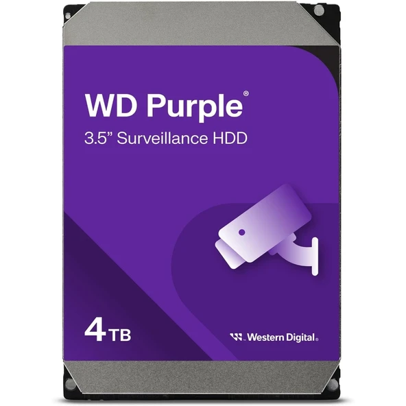 WD 3.5" 4TB PURPLE WD44PURZ 5400 RPM 128MB SATA-3 Güvenlik Diski ürün görseli 1