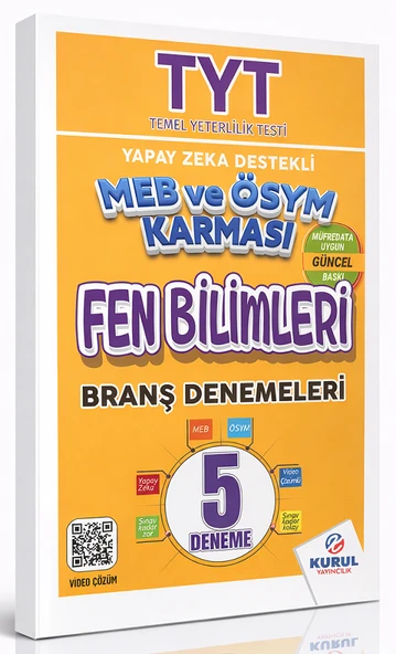 Kurul YKS TYT Fen Bilimleri MEB ve ÖSYM Karması 5 Deneme Çözümlü Kurul Yayıncılık ürün görseli 1