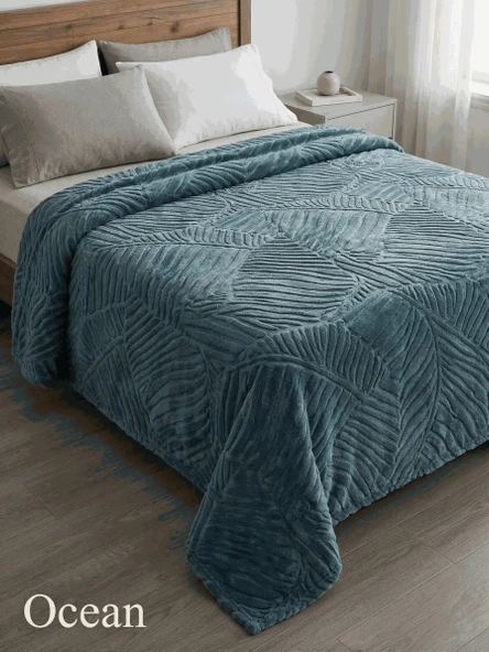 MERİNOS Elegans Tek Kişilik Battaniye Ocean - Resim 2