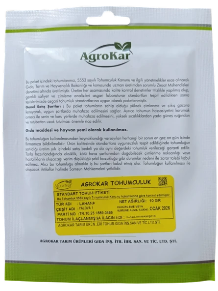 Beyaz Lahana (Kelem) Tohumu 10 gr - Resim 2