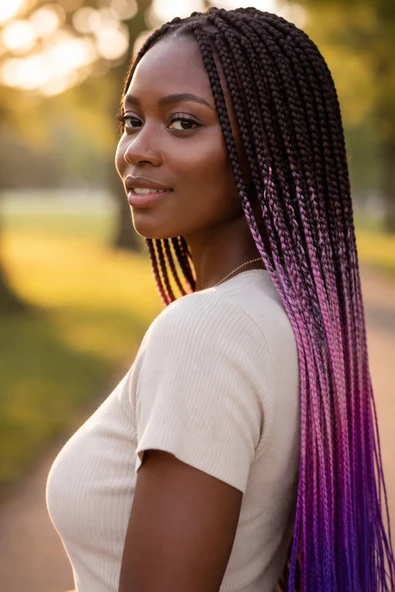 Caş Dekorasyon Siyah Üç Renk Ombreli Afrika Örgüsü Box Braid Sentetik Saç 60cm 100gr ürün görseli 1