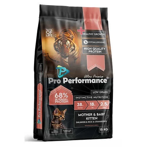 Pro Performance Mother Baby Kitten Somonlu ve Pirinçli Anne Yavru Kedi Maması 15 Kg ürün görseli 1