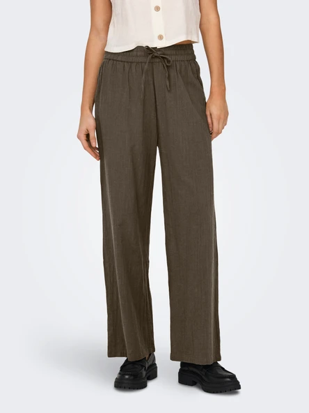 Only   ONLTIZANA COTTON LOOSE PANTS WVN NOOS Kadın Gri Pantolon - 15319090 ürün görseli 1