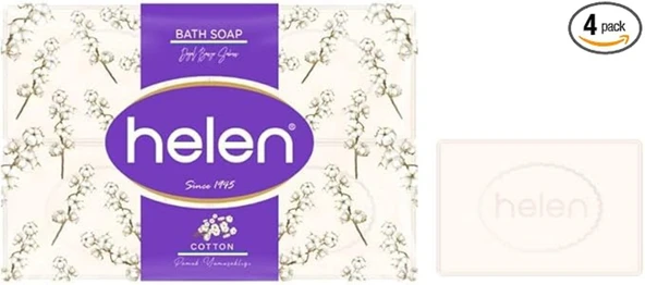 Helen Doğal Banyo Sabunu Pamuk Yumuşaklığı 4x150 Gr ürün görseli 1