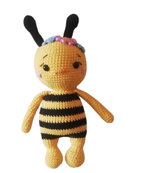 Çiçekli Bal Arısı Amigurumi Organik Oyuncak ürün görseli 1