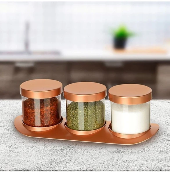 Bronz Baharat Seti Lüx 3lü Set - Resim 2