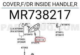 Mitsubishi L200 2000-2006 Kapı Kolu Çerçevesi İç Sağ (Oem No: Mr738217) ürün görseli 1