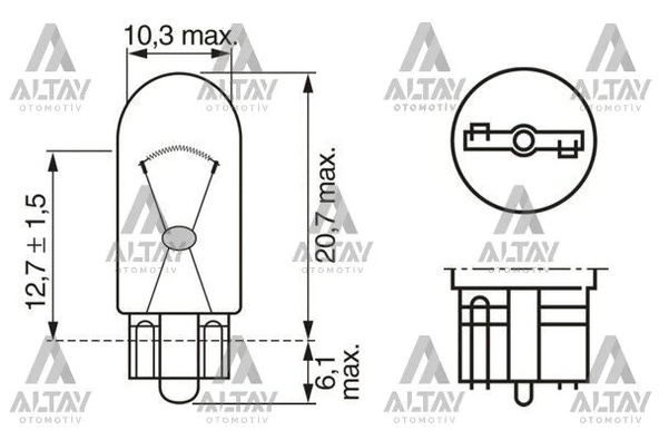 Ampül Eco 12V 5W W5W Büyük Dipsiz Gösterge Ampülü T10 (Oem No:1987302819) ürün görseli 1