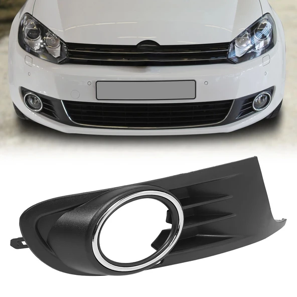 Volkswagen Golf 6 2010-2013 Sis Far Kapağı Sağ Nikelajlı - Delikli (Oem No:5K0853666) ürün görseli 1