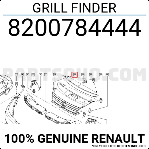 Renault Clio Thalia 2009- Ön Panjur Nıkelaj Çıtası  (Oem No:8200784444) ürün görseli 1
