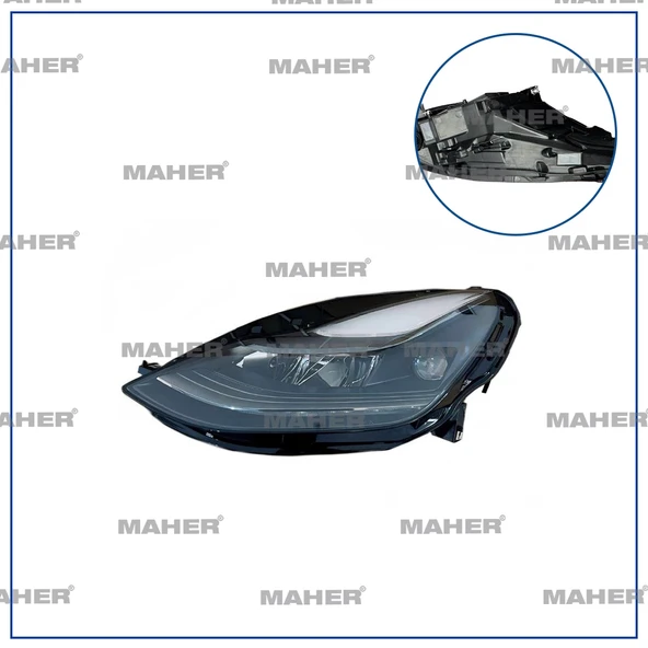 Far Tesla Y 2022-2024 Ledli Mercekli Beyinli Sağ (Oem No:151495200C) ürün görseli 1