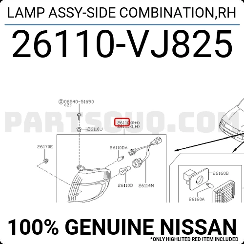 Nissan D22 2000-2001 Pickup () Sinyal Lambası Sağ . (Oem No:26110Vj825) ürün görseli 1