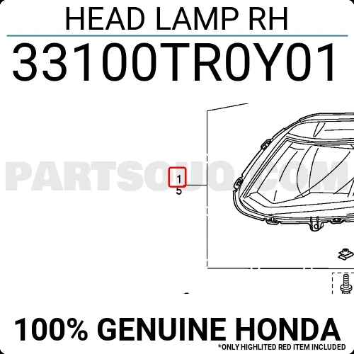 Honda Civic 2012-2016 Far Fb7 Sedan Elektrikli Sağ (Oem No:33100Tr0Y01) ürün görseli 1