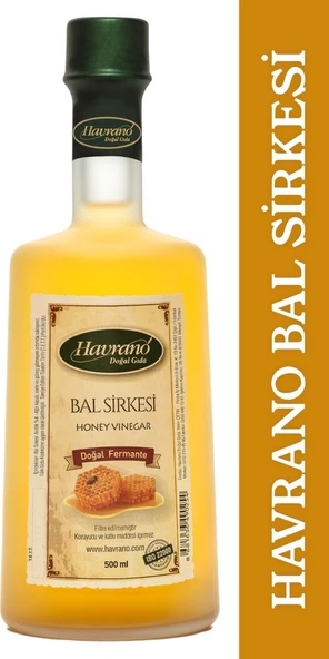 Havrano %100 Doğal Fermente Bal Sirkesi 500Ml ürün görseli 1