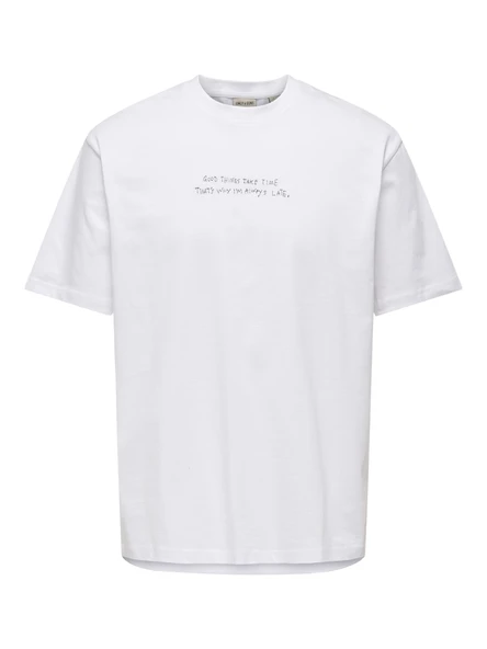 Only & Sons   ONSAARON LIFE RLX SS TEE Erkek Beyaz T-Shirt - 22030568 ürün görseli 1