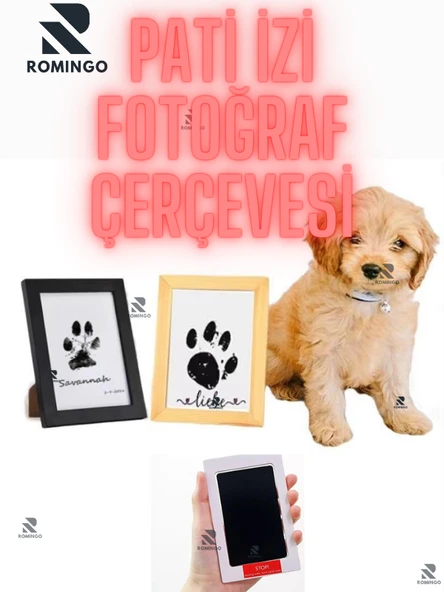 Pati İzi Fotoğraf Çerçevesi Kedi Köpek Anı Seti Mürekkepsiz Baskı Kiti Pet Hatıra ürün görseli 1