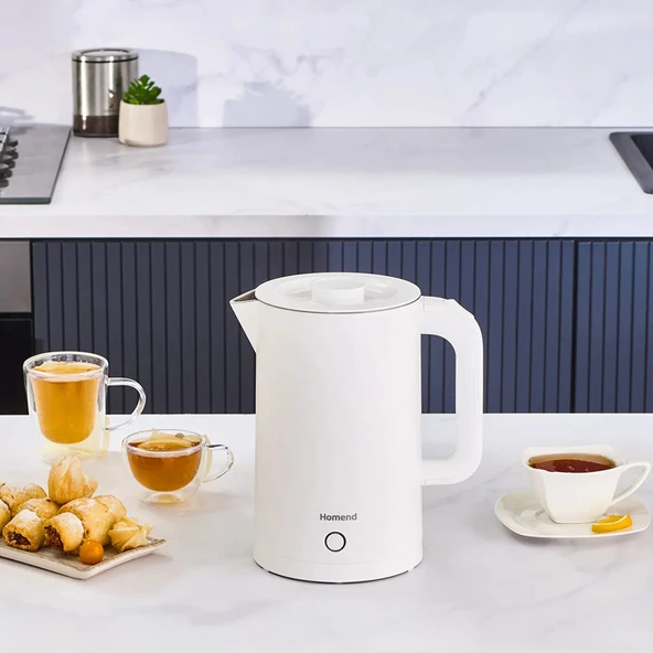 Homend Heatrow Cool Touch 1618H XL 2200 W Kettle - Beyaz ürün görseli 1