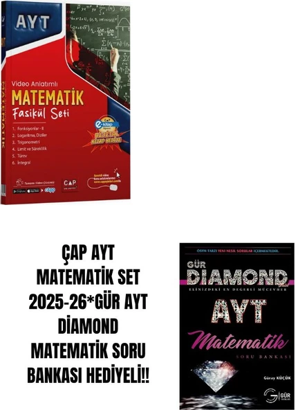 ÇAP AYT MATEMATİK SET 2025-26*GÜR AYT DİAMOND MATEMATİK SORU BANKASI HEDİYELİ!! ürün görseli 1