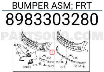 İsuzu D Max 2017-2020 Ön Tampon (Oem No:8983303280) ürün görseli 1
