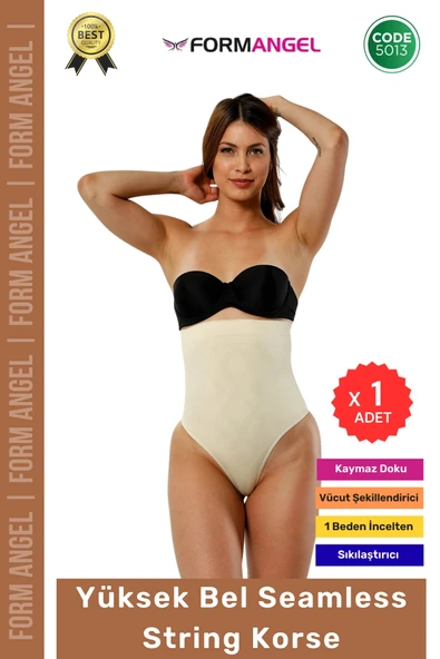 #Korse Seamless Dikişsiz Toparlayıcı Vücut Şekillendiren Kaymaz Yüksek Bel String Korse - 1 Adet ürün görseli 1