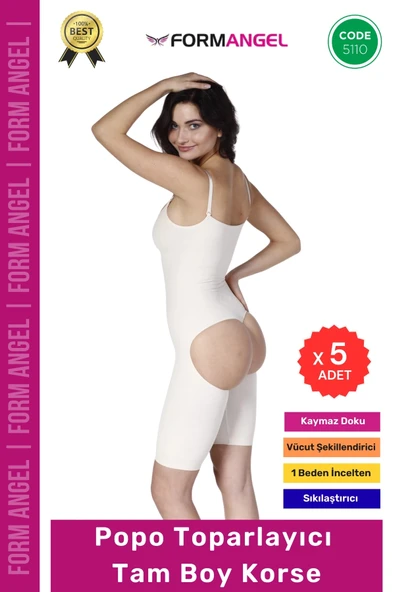 #Korse Dikişsiz Seamless Şekillendirici Kaymayan Doku Popo Toparlayıcı Tam Boy Korse - 5 Adet ürün görseli 1