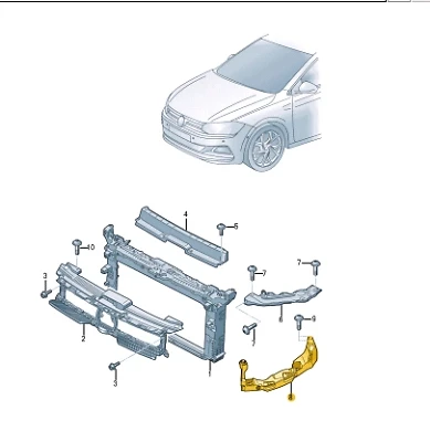 Volkswagen Polo (2018 Yılında Çıkan Kasa) Far Bağlantı Braketi Sağ (Oem No:2G0805072B) ürün görseli 1