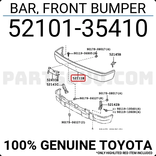 Toyota Hilux 1998-2001 Ön Tampon Ln145 Nikelaj (Oem No:5210135410) ürün görseli 1
