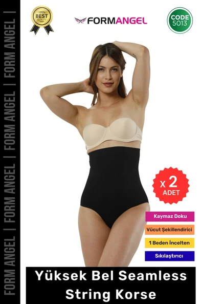 #Korse Seamless Dikişsiz Toparlayıcı Vücut Şekillendiren Kaymaz Yüksek Bel String Korse - 2 Adet ürün görseli 1