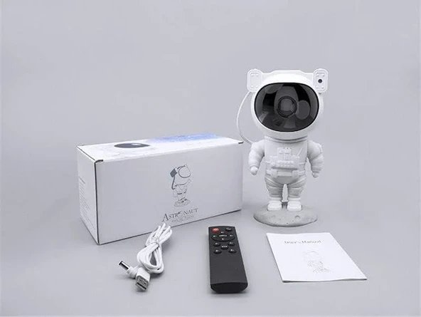 Çocuklara Özel Projeksiyon Astronot Lamba Speaker Sevimli - Resim 3