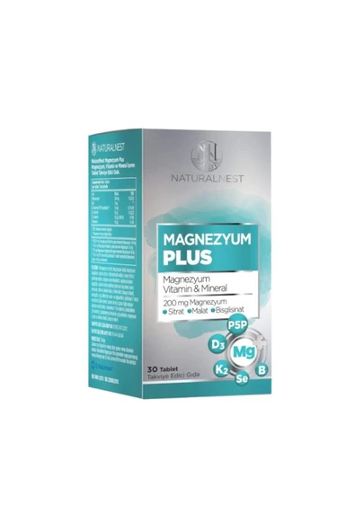 Naturalnest Magnezyum Plus Tablet Magnezyum Vıtamı 30 tb ürün görseli 1