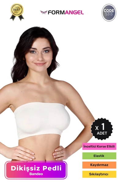 #Bandeo Seamless Toparlayıcı Kadın Basic Örme Dikişsiz Pedli Bandeo Büstiyer - 1 Adet ürün görseli 1